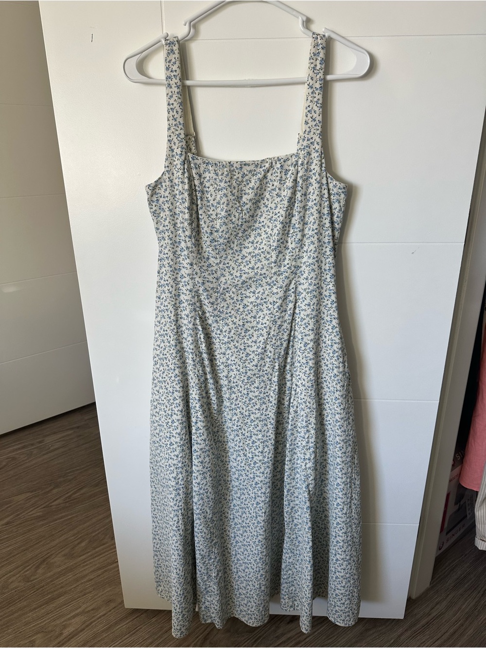 Abercrombie Mila Midi Cotton Blue Floral Dress